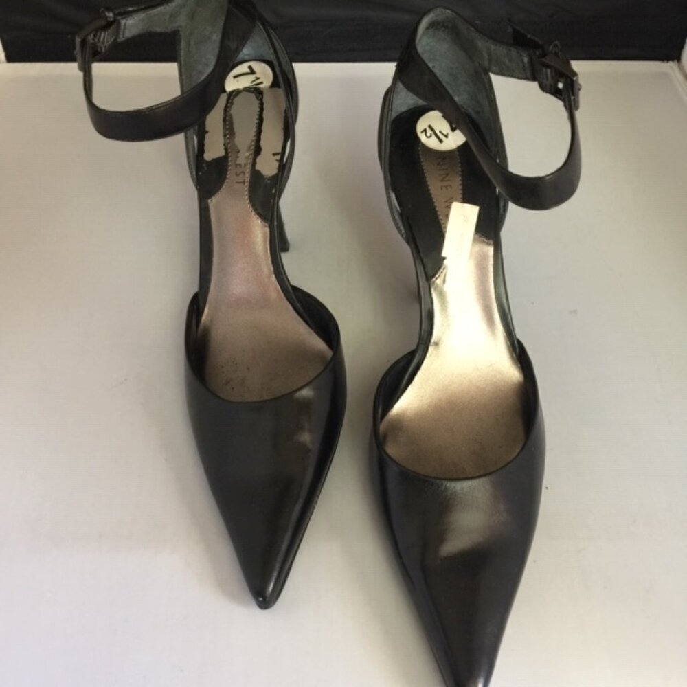 Nine West Leather Pumps Ankle Strap Womens' Sze 7.5